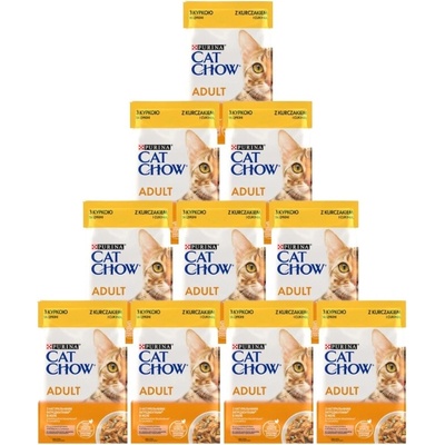 PURINA Cat Chow Adult Chicken and Zucchini Jelly Cat Food 10 x 85 g