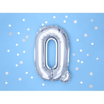 Party Deco FB2M Q 018 Fóliový balón strieborný písmeno 35 cm Q