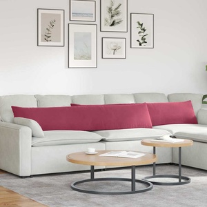 vidaXL Диван възглавници 2 pcs Виненочервен 200 x 40 см (42013890)