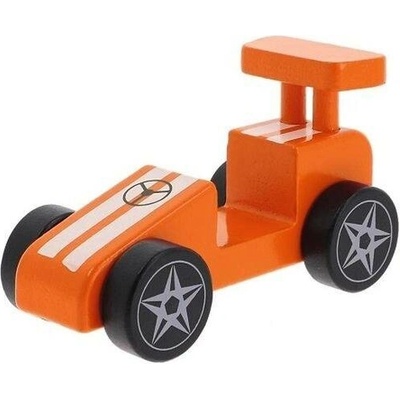 Trefl Dřevěná hračka závodní auto oranžové