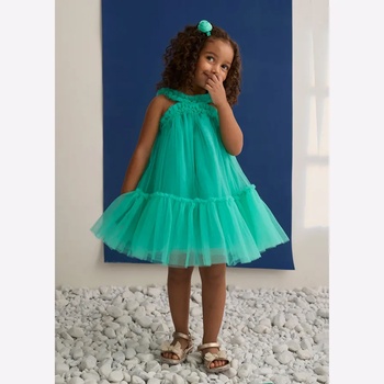 Abel & Lula Нежна тюлена рокля в зелен цвят за момиче Abel&Lula