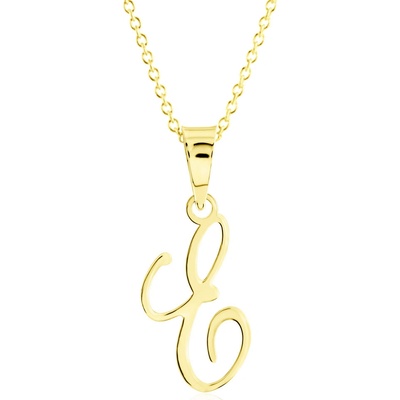 Gemmax Zlatý řetízek s písmenem „E“ GUSYN-42141-36261