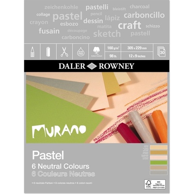 Daler-Rowney Murano Pastel Paper Скицник 30 30, 5 x 22, 9 cm 160 g Neutral Colours (438031209)