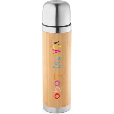 On Design termoska z bambusu a nerezové oceli CEYLON s potiskem naturální 450 ml