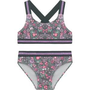 Color Kids Детски комплект бикини Color Kids Kid's Bikini with Contrast Straps AOP Bikini - Turbulence - размер 92 (EU) (750-2557-0311)