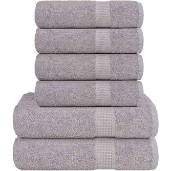 vidaXL Комплект кърпи FROGN от 6 части сив 360 г/м2 (137085)