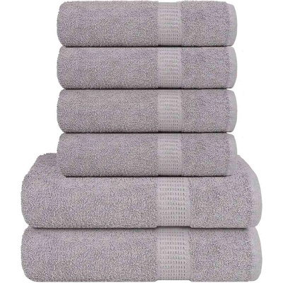 vidaXL Комплект кърпи FROGN от 6 части сив 360 г/м2 (137085)