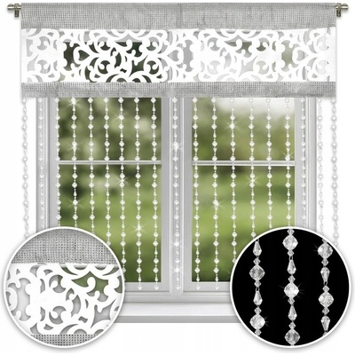Záclona panelová záclona polyester biela 200 cm x 140 cm