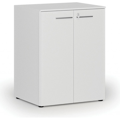 Primo Kancelářská skříň s dveřmi WHITE, 2 police, 1027 x 800 x 640 mm, bílá – Zboží Mobilmania