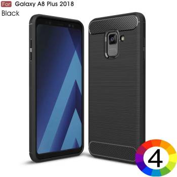 Samsung Galaxy A8 Plus (2018) Удароустойчив Carbon Fiber Калъф и Протектор