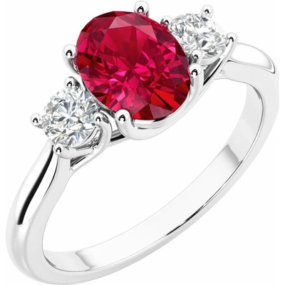 Eppi Zásnubný prsteň s lab grown rubínom a diamantmi Brink R48133