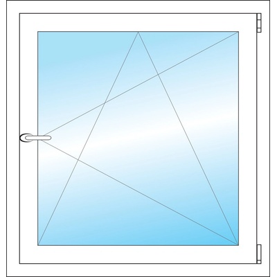 OKNA HNED Plastové okno 81x85 cm bílé otevíravé a sklopné pravé