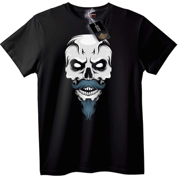 NOONEBRAND Тениска Череп с мустаци - 2XL, White