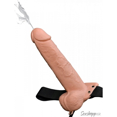 Fetish Fantasy 9" Hollow Squirting Strap-On with Balls