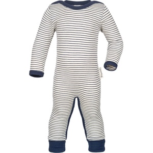 Engel Детски цял костюм Engel Kids' Onesie with Foot Cuffs Overall - Natur / Marine - размер 86/92 (EU) (704-3523-0114)