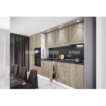 Image 1 of ИРИМ Кухня Сити 976 бяло гладко / дъб сонома арвен с термоплот