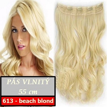 Clip in vlasy 55 cm dlouhý pás vlasů- vlnitý odstín 613 beach blond
