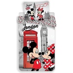 Jerry Fabrics Obliečky Mickey a Minnie Londýn Telephone Bavlna 140x200 70x90