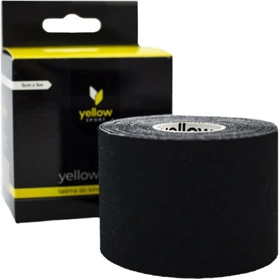 yellowSPORT Kineziologická tejpovacia páska čierna 7, 5 cm x 5 m
