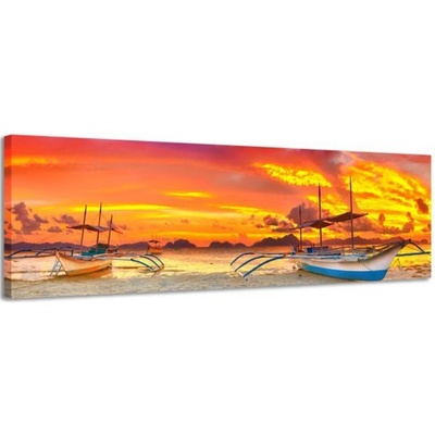 Obraz na plátne Panoráma, WRECKED BOAT, 158x46cm