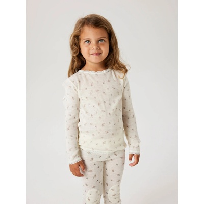 Name It Wang Small flowers dlouhý rukáv snow white