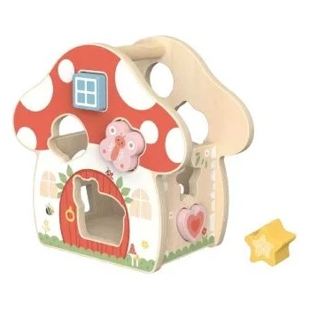 Tooky Toy Играчка Tooky: Дървен сортировчик на форми - Къщичка за гъби