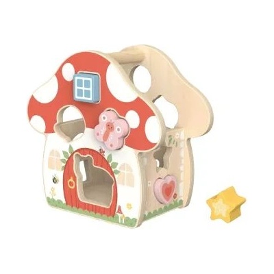 Tooky Toy Играчка Tooky: Дървен сортировчик на форми - Къщичка за гъби