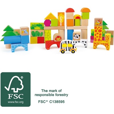 Small Foot Dřevěné stavební kostky Zoo