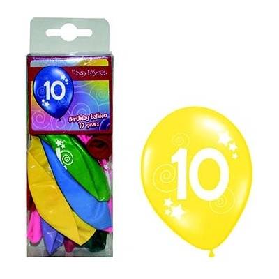 Balónky s číslem 10 barevné