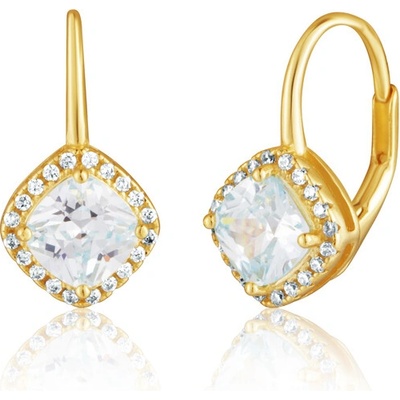 JVD Pozlátené strieborné náušnice so zirkónmi SVLE3453XH2GA00