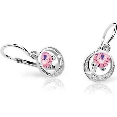 Cutie Jewellery náušnice C1997B Pink biele zlato