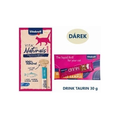 Vitakraft Vita Naturals Cat Liquid losos 5 x 15 g