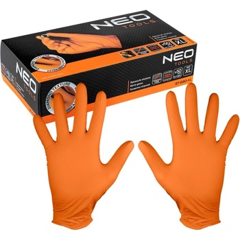 Image 1 of NEO TOOLS Нитрилни ръкавици, оранжеви, 50 броя, 97-690 (97-690)