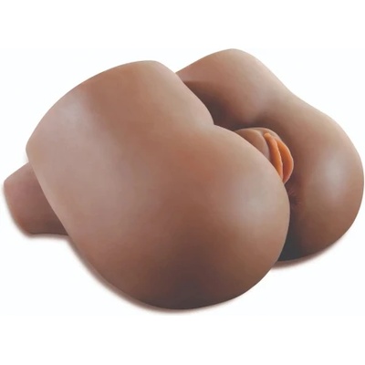 PureToyz Екстра голям реалистичен мастурбатор с 2 отвора Taste Me кафяв