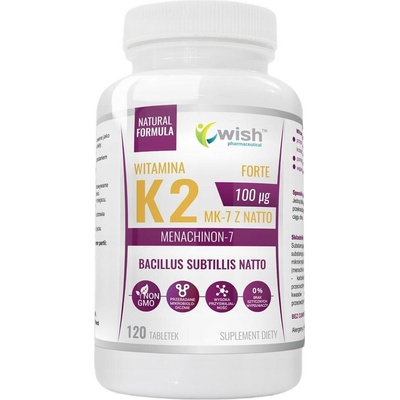 Wish Pharmaceutical Vitamin K2 MK-7 Natto 100 μg 120 tabliet