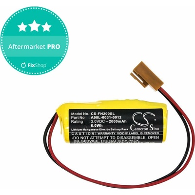 Baterie pro GE Fanuc, 2000mAh, Li-MnO2, 3V, A98L-0031-0012, HQ