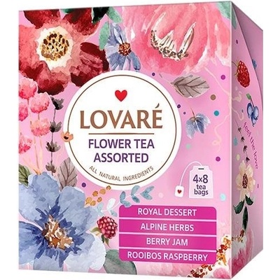 LOVARÉ Kolekce čajů Flower Tea Assorted 32 sáčků