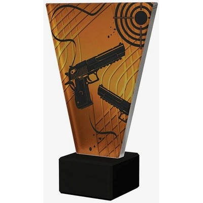 Designový skleněná trofej Střelba Výška: 17,5 cm Průměr: 1 cm
