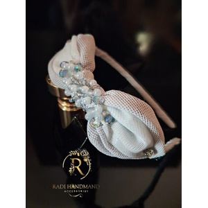 Radi handmade Диадема светло синя с тюл и перли (1012)