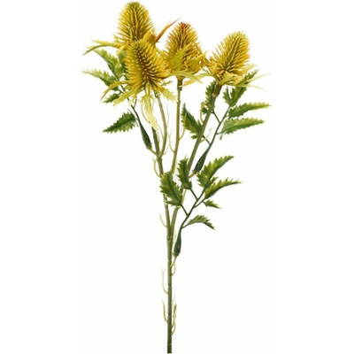 Umělá květina Eryngium bodlák žlutý – 27 cm (stonek 4 hlavičky)