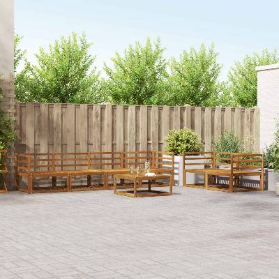 vidaXL Комплект дивани за открито 7 pcs Естествен (3367212)