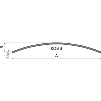 Kovoinox Oblouk - délka 3900 - 5800 mm T 30x30x4 KOB 3
