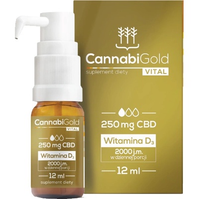 CannabiGold Vital olej 2,5% CBD 250mg s Vitamínom D3 12 ml