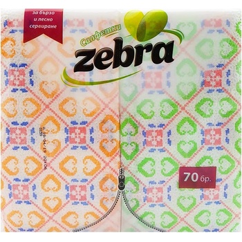 Зебра Салфетки сгънати 70бр (63)