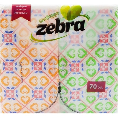 Зебра Салфетки сгънати 70бр (63)