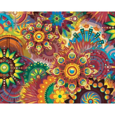 Zuty Malování podle čísel Barevné Mandaly 40 x 50 Cm Plátno Rám 8596530096177