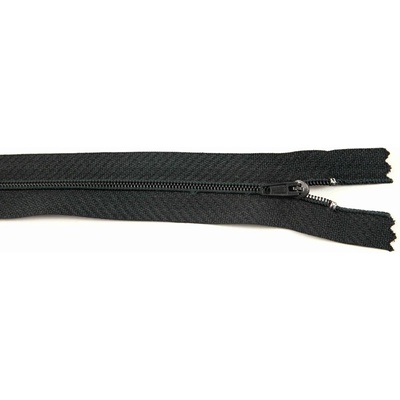 Nedeliteľný jemný plastový špirálový zips (veľkosť číslo 3) rôzne farby - dĺžka 12 cm - 60 cm 45 cm Čierna