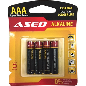 Image 1 of Батерия ased, lr03/aaa, алкални, 1.5v, 4 броя, блистер