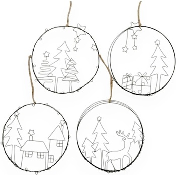 BOLTZE Комплект от 4 висящи коледни декорации Gerda - Boltze (2025270)