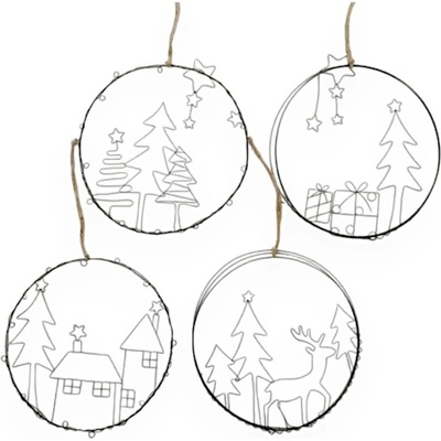 BOLTZE Комплект от 4 висящи коледни декорации Gerda - Boltze (2025270)